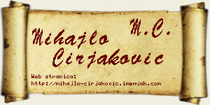 Mihajlo Ćirjaković vizit kartica